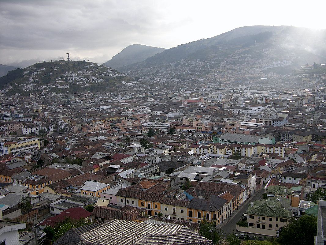 Ecuador Quito 07-02 Old Quito Cafe Mosaico View Of El Panecillo And Old Quito